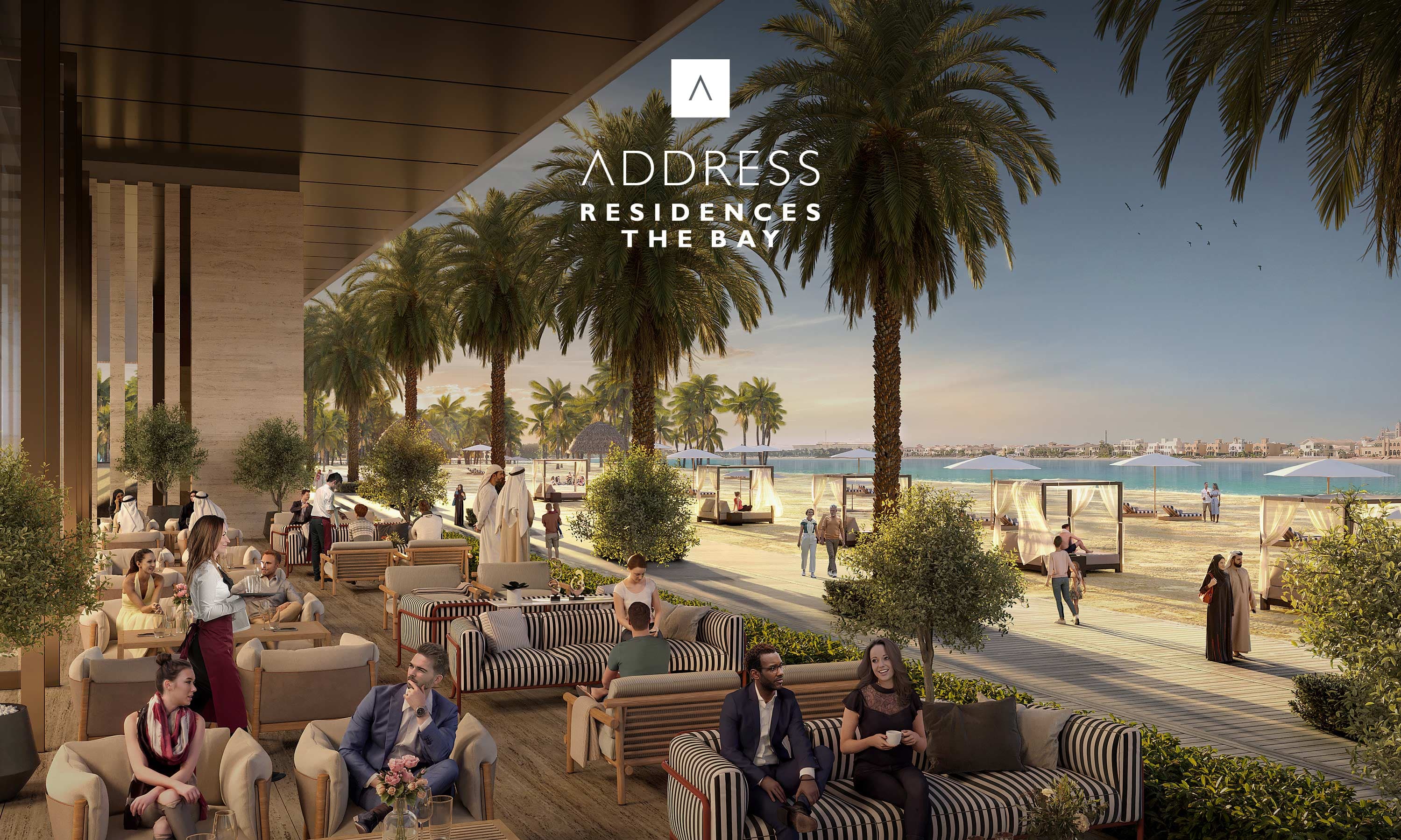 Bedroom interior at Address Residences The Bay, Emaar Beachfront
