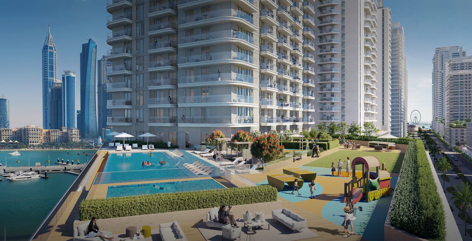 Beachgate by Address residences above the Emaar Beachfront promenade
